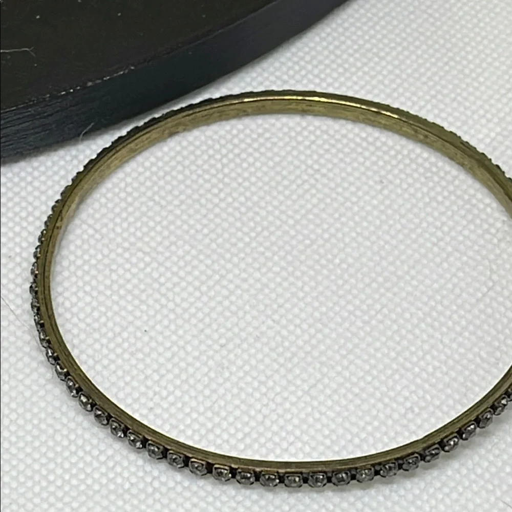 Elegant Gold tone and clear rhinestone Bangle Bracelet